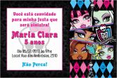 Arte para Convite Monster High 1