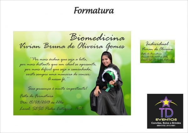 Arte para convite formatura - Verde