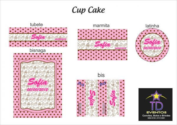 Arte personalizada - Tema: Cup Cake